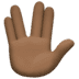 🖖🏿 vulcan salute: dark skin tone display on Facebook